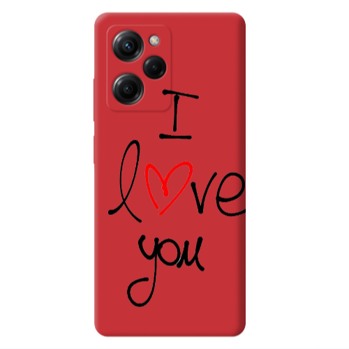 Xiaomi Poco X5 Pro i love you Red Colored Silicone TPU Θήκη