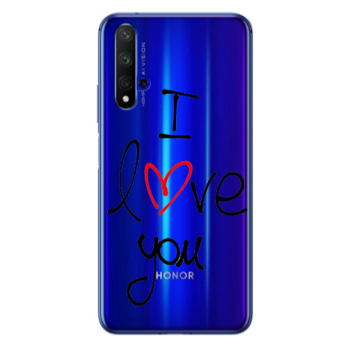 Huawei Nova 5 T i love you Transparent Silicone TPU Θήκη