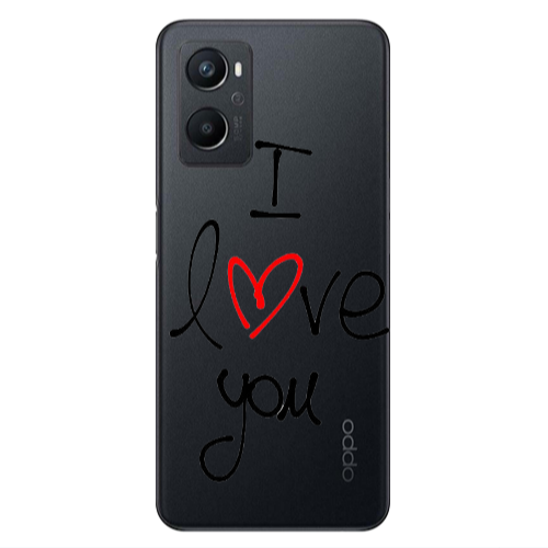 Oppo A 96 i love you Transparent Silicone TPU Θήκη