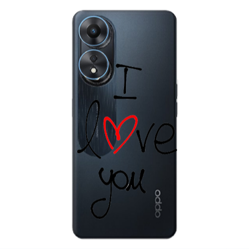 Oppo A 98 i love you Transparent Silicone TPU Θήκη