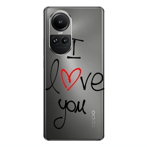 Oppo Reno10 5G i love you Transparent Silicone TPU Θήκη