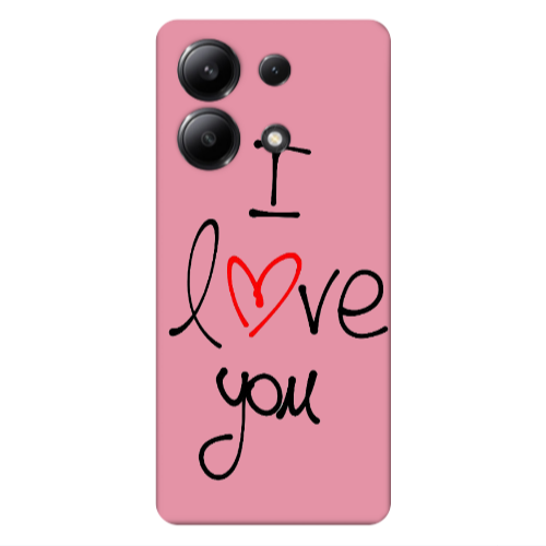 Xiaomi Redmi Note 13 4G i love you Pink Colored Silicone TPU Θήκη