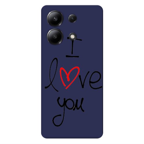 Xiaomi Redmi Note 13 4G i love you Dark blue Colored Silicone TPU Θήκη