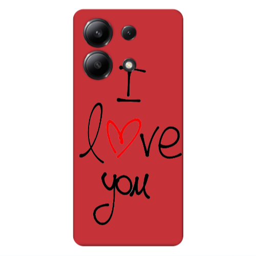 Xiaomi Redmi Note 13 4G i love you Red Colored Silicone TPU Θήκη