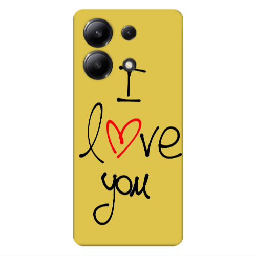 Xiaomi Redmi Note 13 4G i love you Yellow Colored Silicone TPU Θήκη