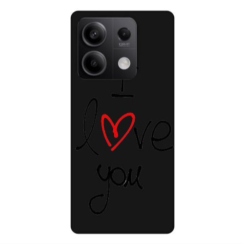 Xiaomi Redmi Note 13Pro 5G i love you Black Colored Silicone TPU Θήκη