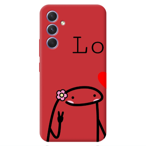 Samsung A36 Love 1 Red Colored Silicone TPU Θήκη