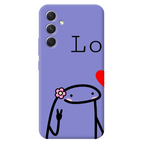 Samsung A56 Love 1 Purple Colored Silicone TPU Θήκη