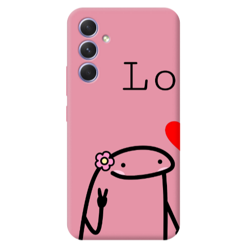 Samsung A56 Love 1 Pink Colored Silicone TPU Θήκη