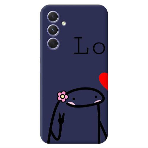 Samsung A56 Love 1 Dark blue Colored Silicone TPU Θήκη