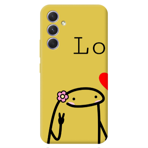 Samsung A56 Love 1 Yellow Colored Silicone TPU Θήκη