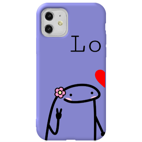 Apple iPhone 11  Love 1 Purple Colored Silicone TPU Θήκη