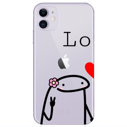 Apple iPhone 11  Love 1 Transparent Silicone TPU Θήκη