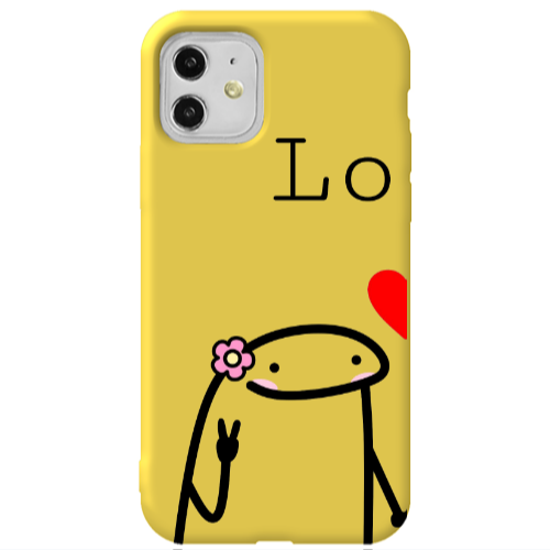 Apple iPhone 11  Love 1 Yellow Colored Silicone TPU Θήκη