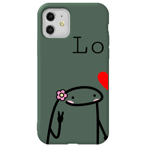 Apple iPhone 11  Love 1 Dark Green Colored Silicone TPU Θήκη