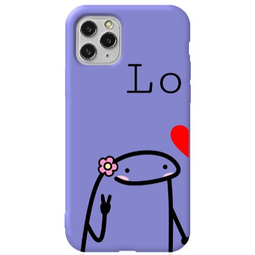 Apple iPhone 11 Pro Love 1 Purple Colored Silicone TPU Θήκη