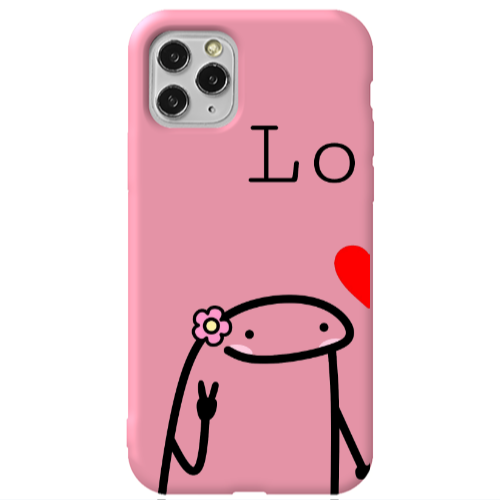 Apple iPhone 11 Pro Love 1 Pink Colored Silicone TPU Θήκη