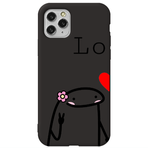 Apple iPhone 11 Pro Love 1 Black Colored Silicone TPU Θήκη