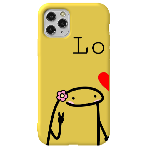 Apple iPhone 11 Pro Love 1 Yellow Colored Silicone TPU Θήκη