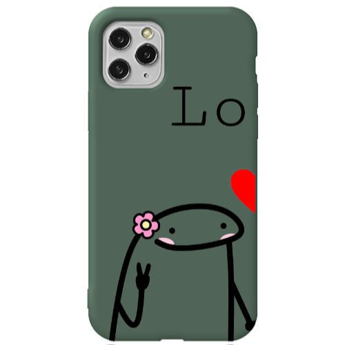 Apple iPhone 11 Pro Love 1 Dark Green Colored Silicone TPU Θήκη