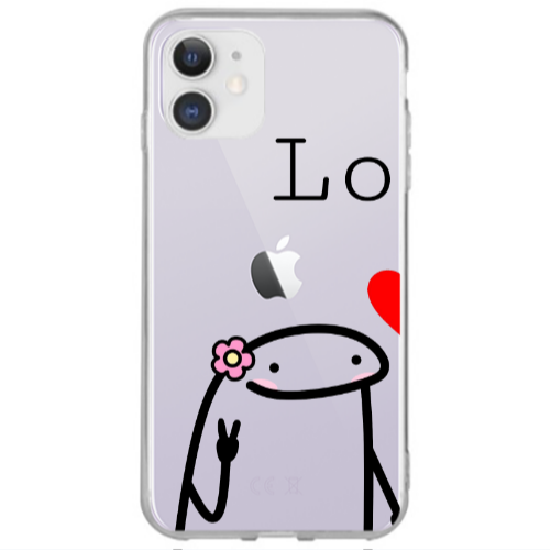 Apple iPhone 12 Love 1 Transparent Silicone TPU Θήκη