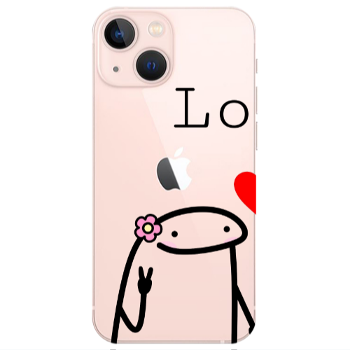 Apple iPhone 13 Love 1 Transparent Silicone TPU Θήκη