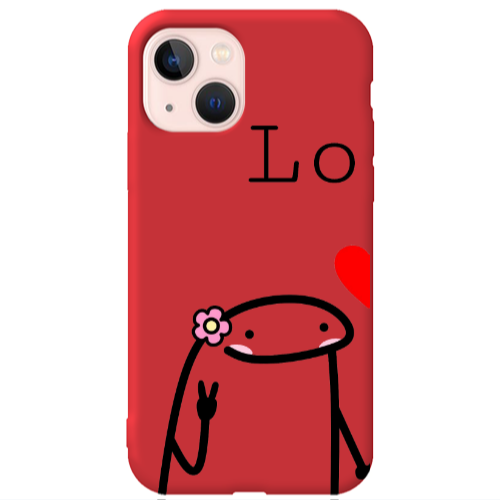 Apple iPhone 13 Love 1 Red Colored Silicone TPU Θήκη