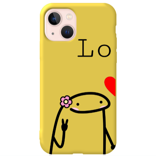 Apple iPhone 13 Love 1 Yellow Colored Silicone TPU Θήκη
