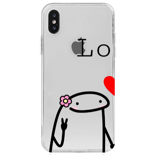 Apple iPhone X Love 1 Transparent Silicone TPU Θήκη