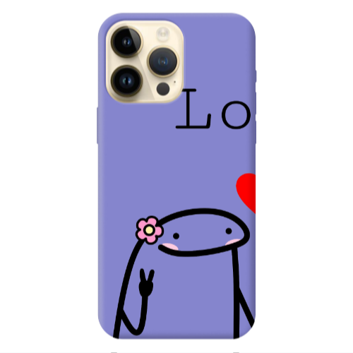 Apple iPhone 13 Pro Max Love 1 Purple Colored Silicone TPU Θήκη