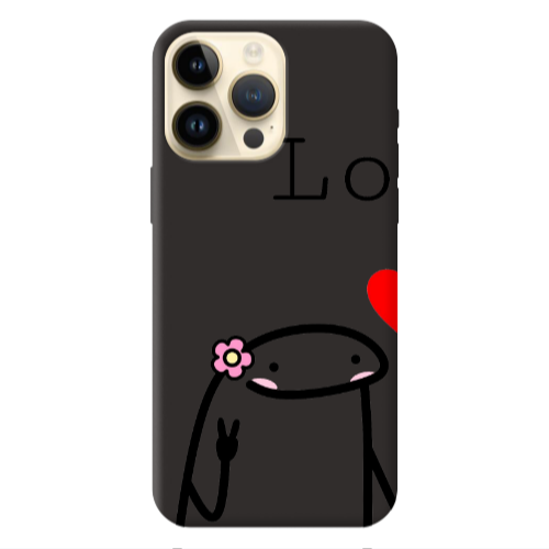 Apple iPhone 13 Pro Max Love 1 Black Colored Silicone TPU Θήκη