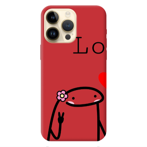 Apple iPhone 13 Pro Max Love 1 Red Colored Silicone TPU Θήκη
