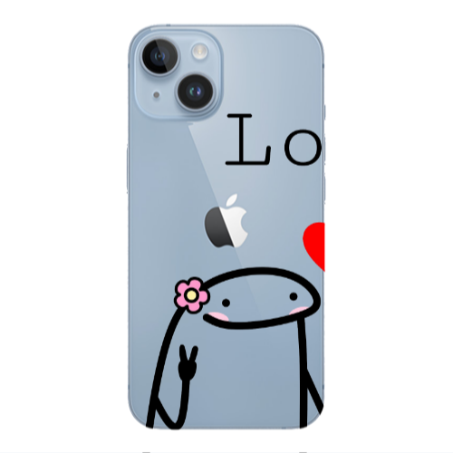 Apple iPhone 14  Love 1 Transparent Silicone TPU Θήκη