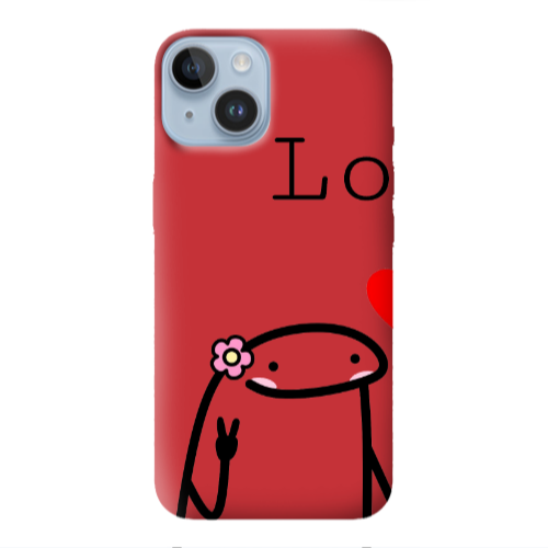 Apple iPhone 14 Plus Love 1 Red Colored Silicone TPU Θήκη