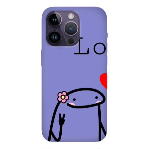 Apple iPhone 14 Pro  Love 1 Purple Colored Silicone TPU Θήκη