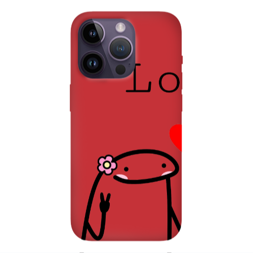 Apple iPhone 14 Pro  Love 1 Red Colored Silicone TPU Θήκη