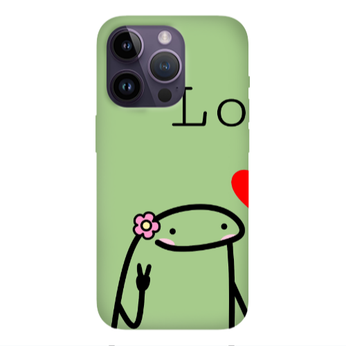 Apple iPhone 14 Pro Max Love 1 Light Green Colored Silicone TPU Θήκη