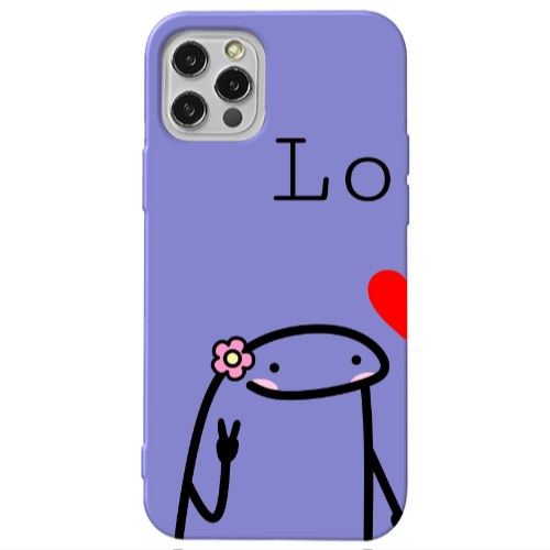 Apple iPhone 13 Pro Love 1 Purple Colored Silicone TPU Θήκη