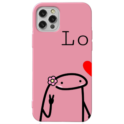 Apple iPhone 13 Pro Love 1 Pink Colored Silicone TPU Θήκη