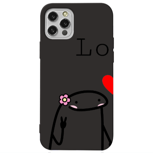 Apple iPhone 13 Pro Love 1 Black Colored Silicone TPU Θήκη