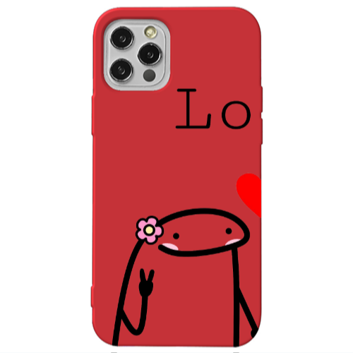 Apple iPhone 13 Pro Love 1 Red Colored Silicone TPU Θήκη
