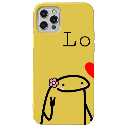Apple iPhone 13 Pro Love 1 Yellow Colored Silicone TPU Θήκη