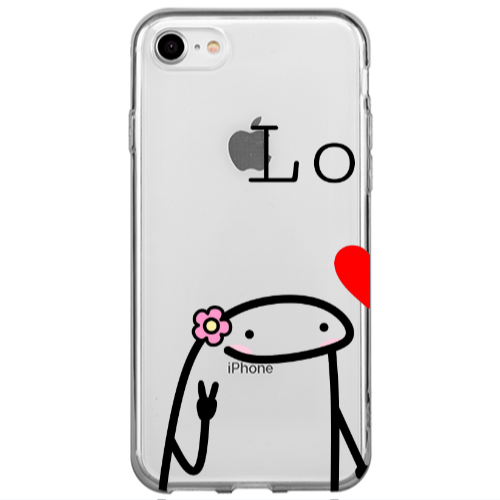 Apple iPhone 7 Love 1 Transparent Silicone TPU Θήκη