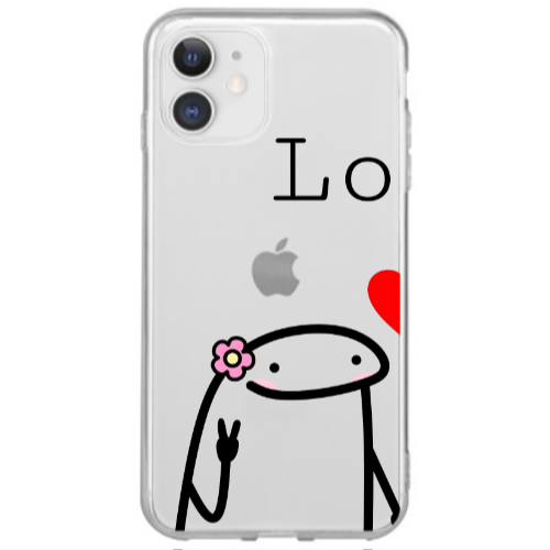 Apple iPhone 12 Mini Love 1 Transparent Silicone TPU Θήκη
