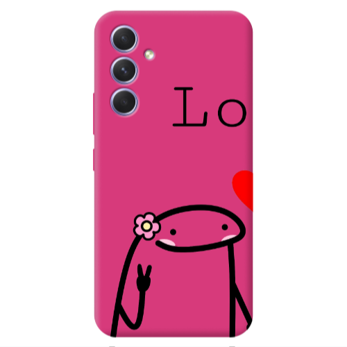 Samsung A54 Love 1 Fuchsia Colored Silicone TPU Θήκη