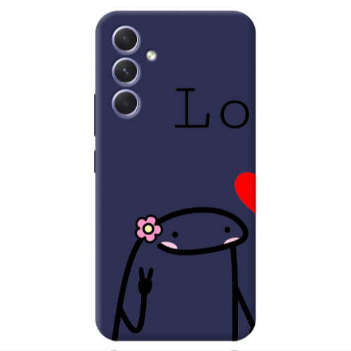 Samsung A54 Love 1 Dark blue Colored Silicone TPU Θήκη
