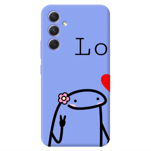 Samsung A54 Love 1 Light Purple Colored Silicone TPU Θήκη