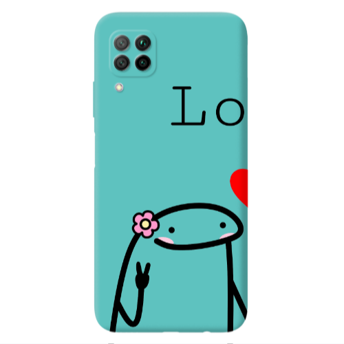 Huawei P40 Lite Love 1 Turquoise Colored Silicone TPU Θήκη