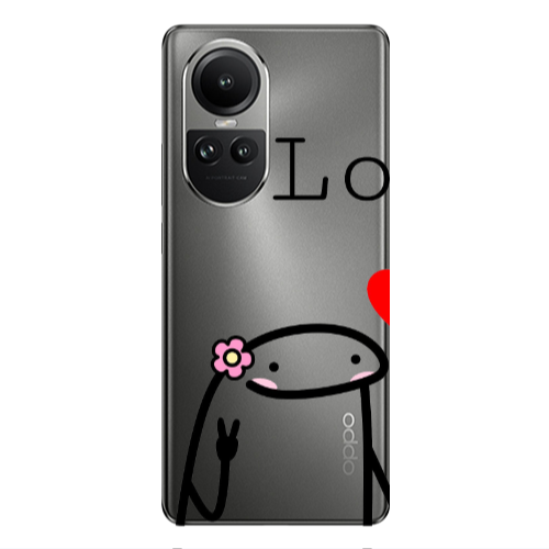 Oppo Reno10 5G Love 1 Transparent Silicone TPU Θήκη