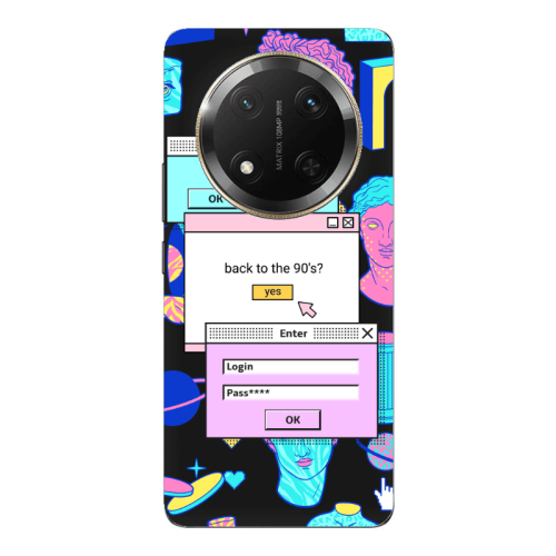 Honor Magic 7 Lite Enter Login Black Colored Silicone TPU Θήκη